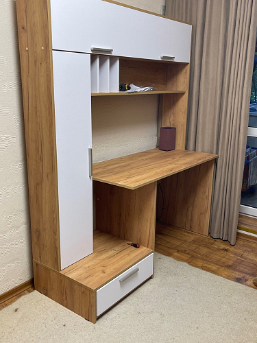 Письменный стол Лайт 03.243 дуб золотой (craft) / белый премиум фото покупателя 271