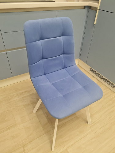 Стул на металлокаркасе Чилли К светло-серый велюр / черный каркас фото покупателя 640