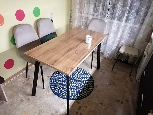 Стол Тринити Лофт 120 32 мм бетон / черный матовый фото покупателя 497