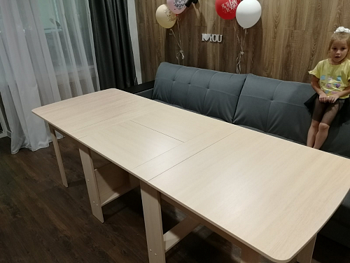 Стол обеденный раздвижной СтК7 дуб молочный фото покупателя 243