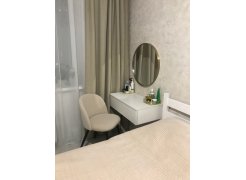 Стул на металлокаркасе Gabi 1 бежевый / черный с серебряными наконечниками фото покупателя 518