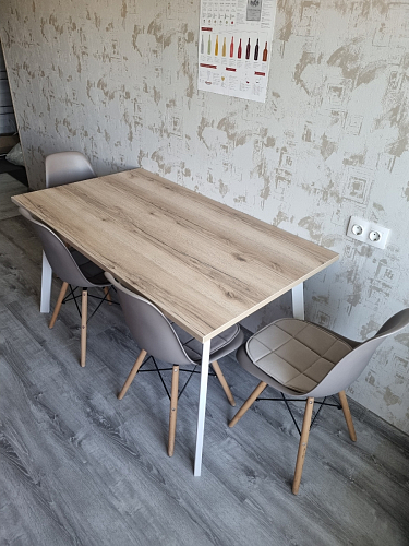 Стол Тринити Лофт 120 32 мм дуб галифакс табако / черный матовый фото покупателя 32