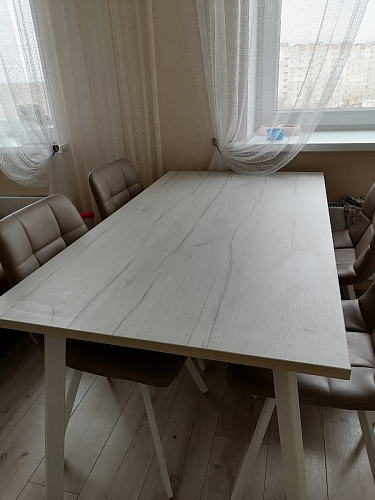 Стол Тринити Лофт 120 32 мм бетон / черный матовый фото покупателя 74