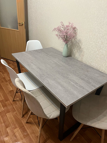 Стол Лота Лофт 120 32 мм бетон / черный матовый фото покупателя 33