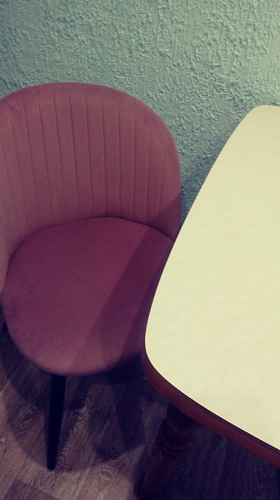 Стул на металлокаркасе Gabi 1 light blue / black / gold фото покупателя 165