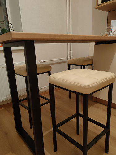 Барный стул Лофт микровелюр катания блэк / черный матовый фото покупателя 208