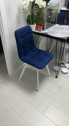 Стул на металлокаркасе Чилли К светло-серый велюр / черный каркас фото покупателя 704