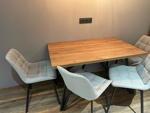 Стул на металлокаркасе Челси морская волна / черный фото покупателя 100