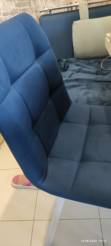 Стул на металлокаркасе Чилли К светло-серый велюр / черный каркас фото покупателя 100