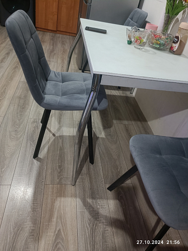 Стул на металлокаркасе Чилли светло-серый / белый каркас фото покупателя 466