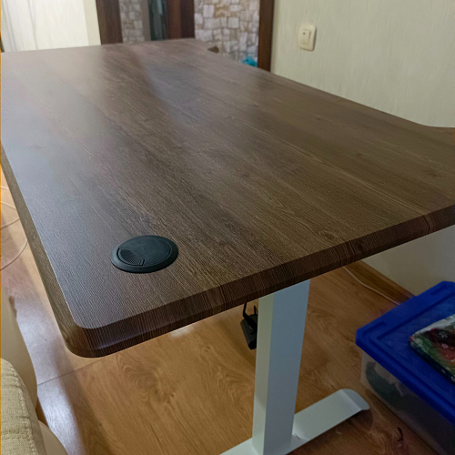 Компьютерный стол Маркос с механизмом подъема 120х75х75 орех кантри / белый фото покупателя 41