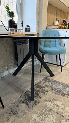 Стеклянный стол Том 110х110х75 черный фото покупателя 5