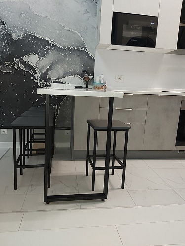 Барный стул Лофт микровелюр катания блэк / черный матовый фото покупателя 169