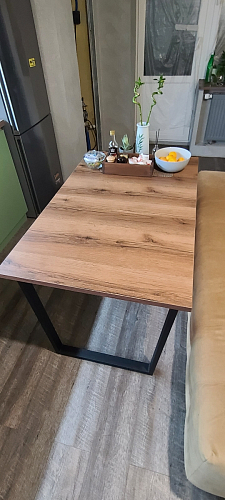 Деревянный стол Лота Лофт 120х75 белый матовый / дуб крафт золотой фото покупателя 348