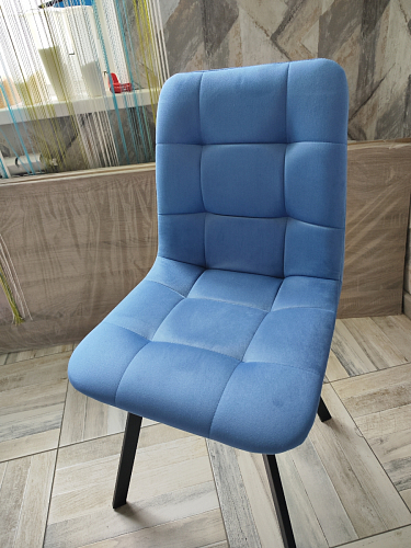 Стул на металлокаркасе Чилли К светло-серый велюр / черный каркас фото покупателя 965