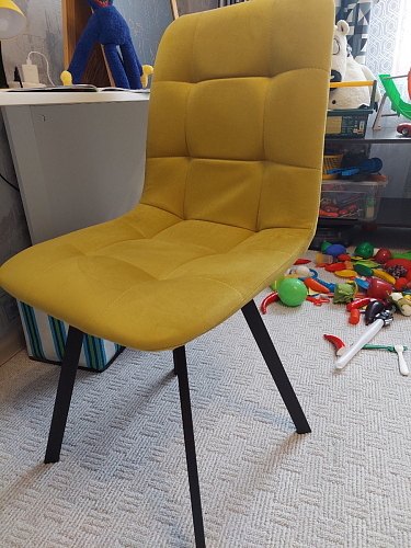 Стул на металлокаркасе Чилли синяя ткань / белый фото покупателя 1197