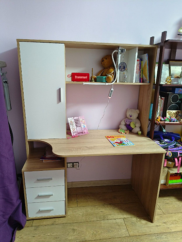 Компьютерный стол КСТ-16 левый дуб сонома / белый фото покупателя 89