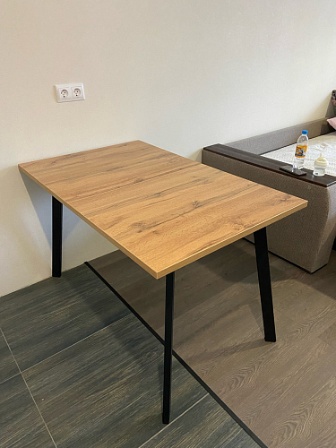 Стол раскладной Колон Лофт 120 32 мм дуб галифакс табако / черный матовый фото покупателя 190