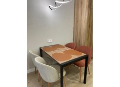 Стол Центавр 120(160)х70х75 файерстоун / черный матовый фото покупателя 48