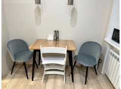 Стул на металлокаркасе Gabi 1 бежевый / черный с серебряными наконечниками фото покупателя 752