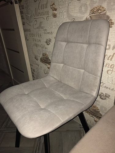 Стул на металлокаркасе Чилли К светло-серый велюр / черный каркас фото покупателя 379