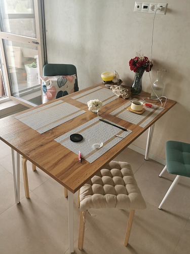 Стол Тринити Лофт 120 32 мм бетон / черный матовый фото покупателя 704