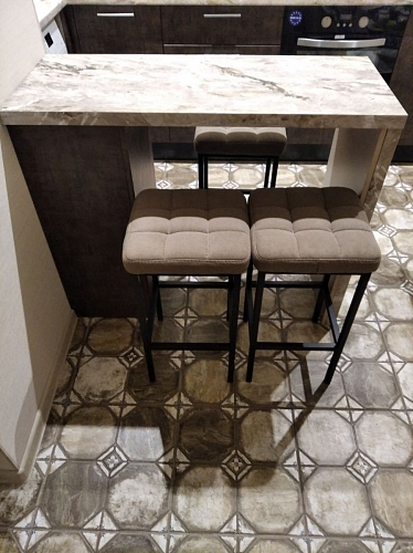 Барный стул Лофт ткань канди крем / черный матовый фото покупателя 23