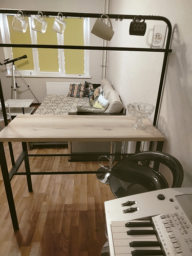 Барный стол Сари 120х50х171 дпк графит / черный фото покупателя 13