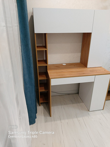 Письменный стол Комфорт 12.71 дуб золотой craft / белая аляска фото покупателя 153