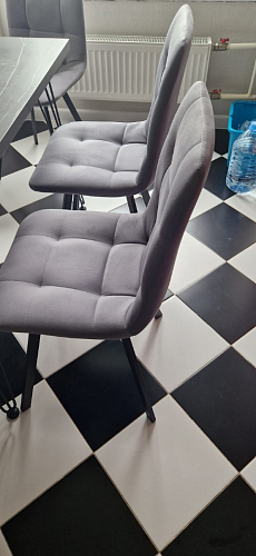 Стул на металлокаркасе Чилли К светло-серый велюр / черный каркас фото покупателя 658