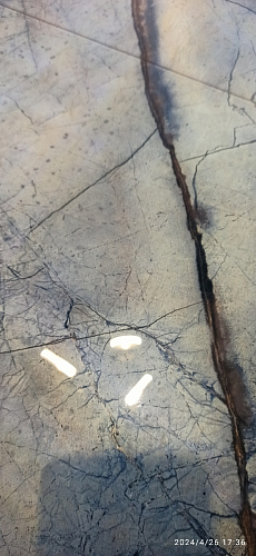 Стеклянный стол Кловис вставка стекло черный мрамор / черный фото покупателя 3