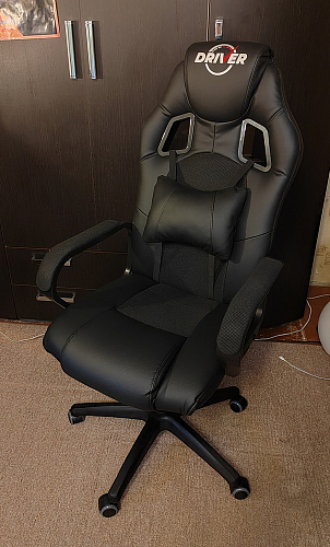 Компьютерное кресло Driver/Драйвер кожзам черный / серый фото покупателя 145