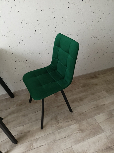 Стул на металлокаркасе Чилли К светло-серый велюр / черный каркас фото покупателя 469