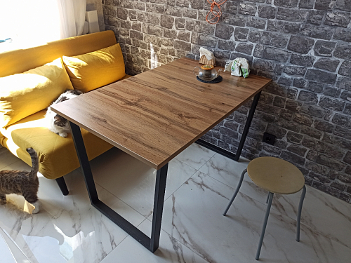 Стол Лота Лофт 140 25 мм черный матовый / бетон фото покупателя 252