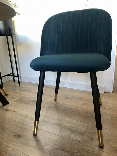 Стул на металлокаркасе Gabi 1 light blue / black / gold фото покупателя 885