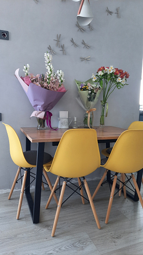 Деревянный стол Лота Лофт 140х80 дуб крафт табачный / черный матовый фото покупателя 489