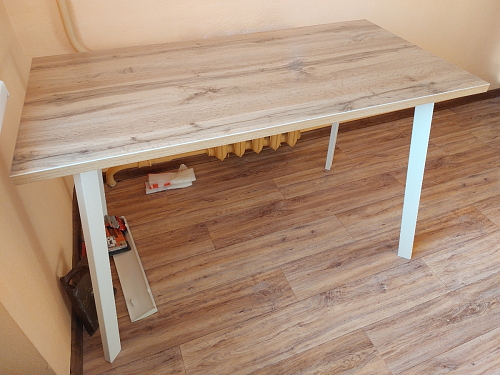 Стол Тринити Лофт 140 25 мм дуб делано темный / белый фото покупателя 68