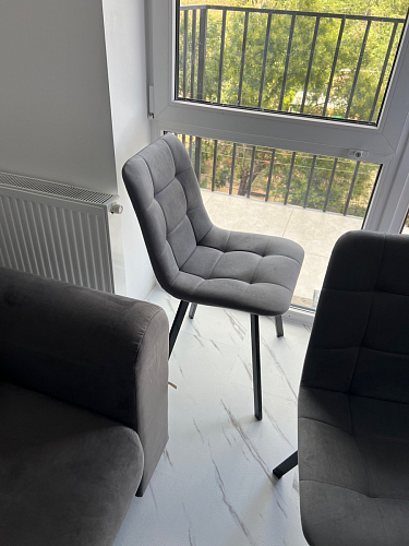 Стул на металлокаркасе Чилли синяя ткань / белый фото покупателя 369