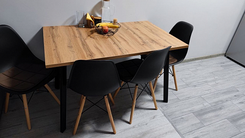 Стол Тринити Лофт 120 32 мм дуб галифакс табако / черный матовый фото покупателя 923