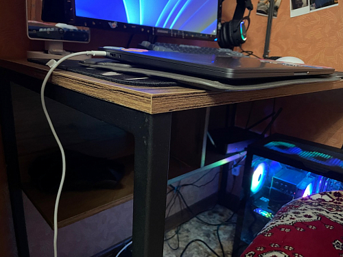 Письменный стол Клер Лофт дуб делано темный / черный матовый фото покупателя 18