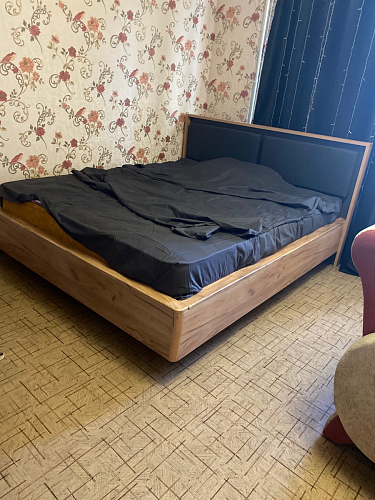 Двуспальная кровать Клауд 160х200 парящая дуб крафт золотой / антрацит фото покупателя 155