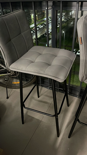 Полубарный стул Bari/Бари серый велюр фото покупателя 9