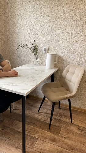 Стол Тринити Лофт 120 32 мм дуб галифакс табако / черный матовый фото покупателя 23