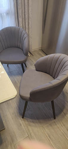 Стул на металлокаркасе Бэнбу velutto 05 / белый фото покупателя 2