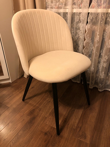 Стул на металлокаркасе Gabi dark beige / black / silver фото покупателя 783