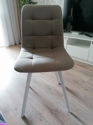 Стул на металлокаркасе Чилли синяя ткань / белый фото покупателя 396