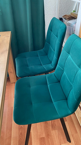 Стул на металлокаркасе Чилли К темно-серый (velutto 32) / черный фото покупателя 155