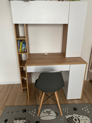 Письменный стол Комфорт 12.71 дуб золотой craft / белая аляска фото покупателя 63