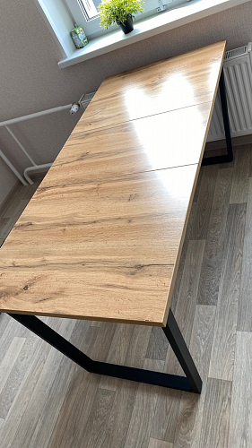 Деревянный стол Лота Лофт 120x75 дуб крафт табачный / черный матовый фото покупателя 110