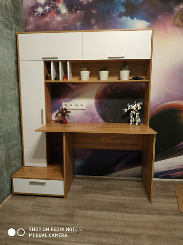 Письменный стол Лайт 03.243 дуб золотой (craft) / белый премиум фото покупателя 100